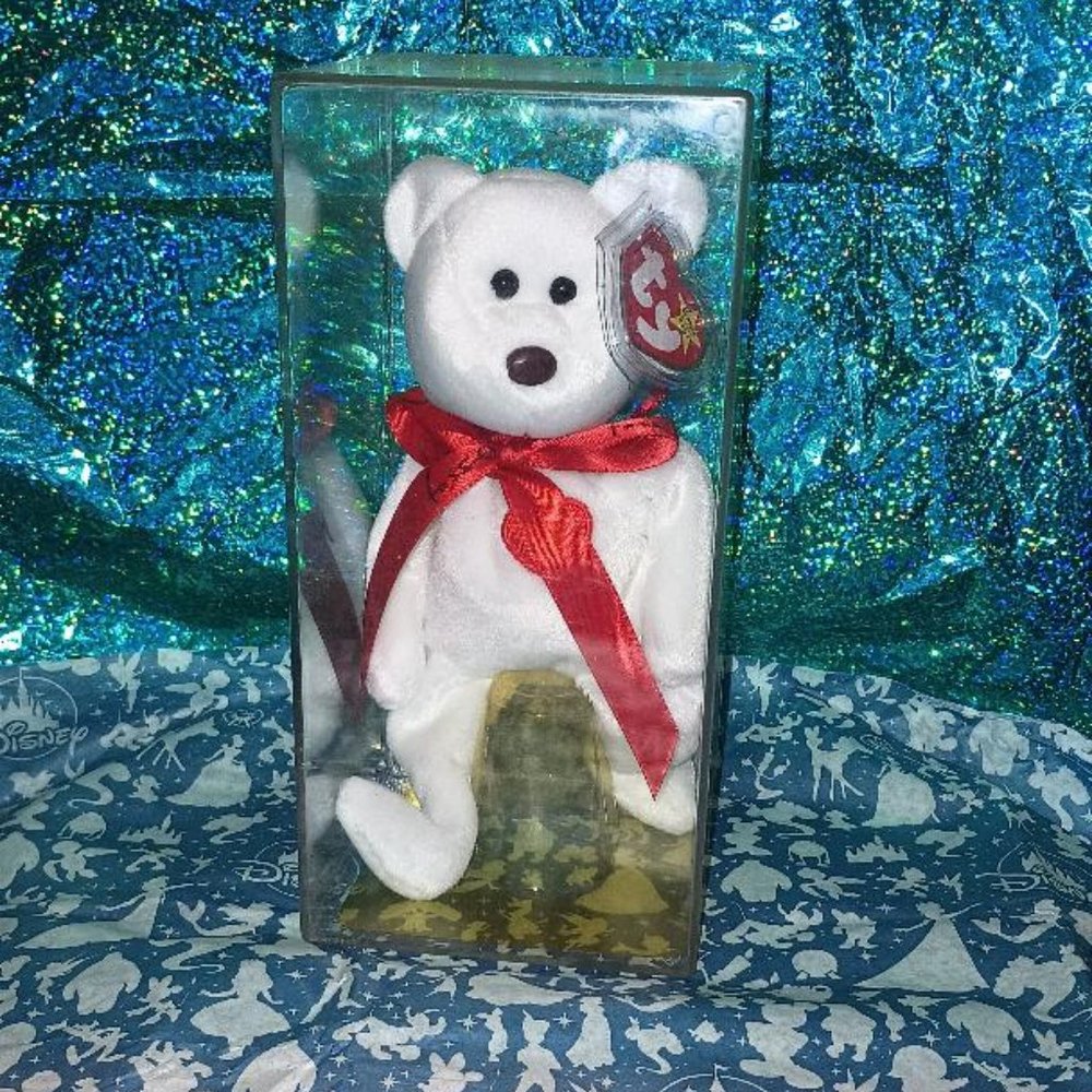 Ty Beanie Baby Babies Broadway Fosse Show Valentino Rare HTF w/Display Case